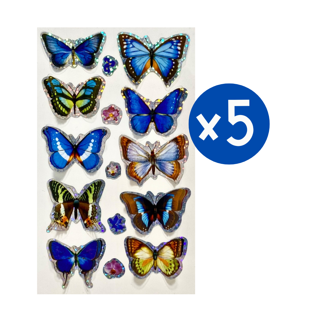 3D Butterfly Stickers - Five Piece Party Pack!