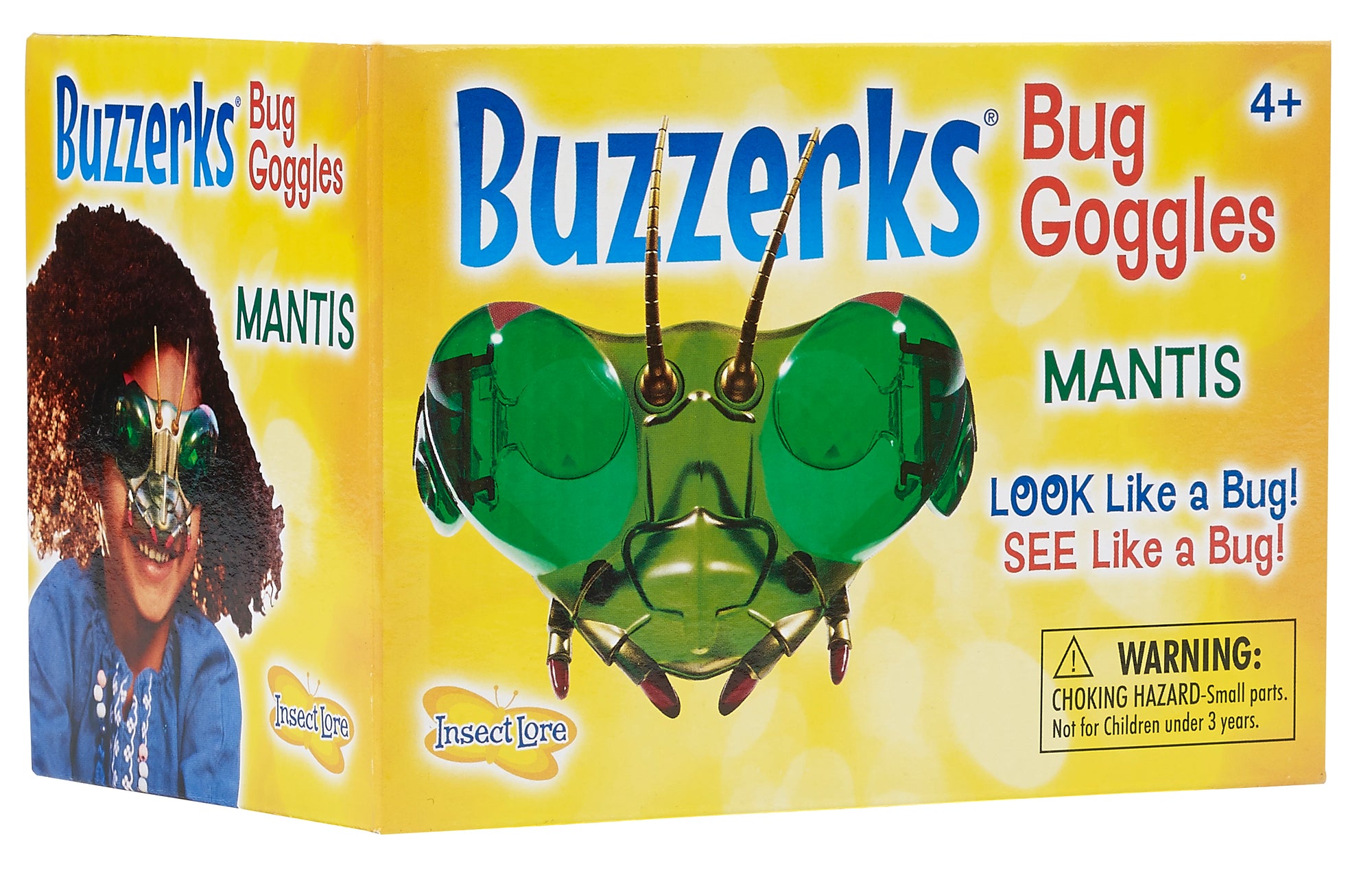 Yellow packaging with green Praying Mantis style plastic googles
