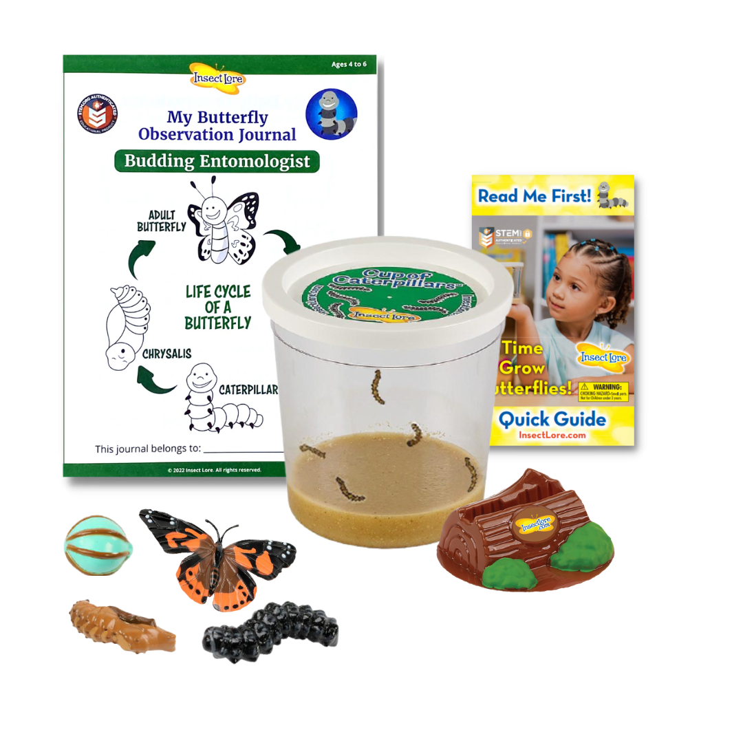 Cup Of Caterpillars™ with Butterfly Life Cycle Stages and Budding Entomologist STEM Journal
