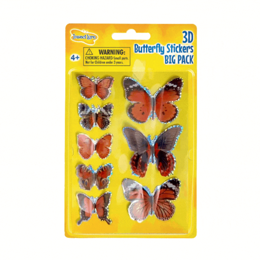 8 3D Fluttering Butterfly Stickers