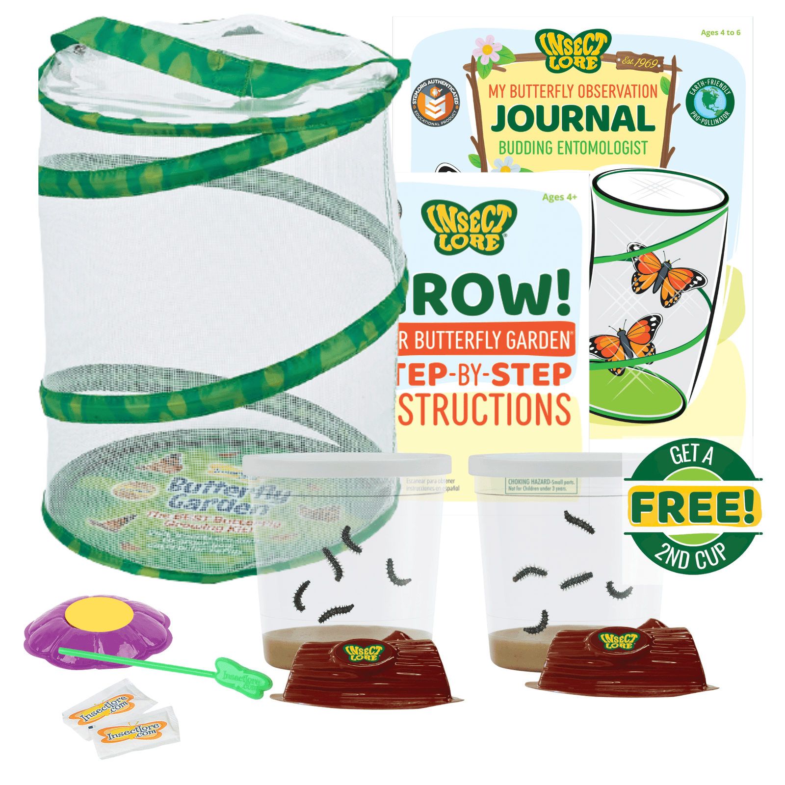 Butterfly Garden with Live Caterpillars and 2nd Cup FREE!