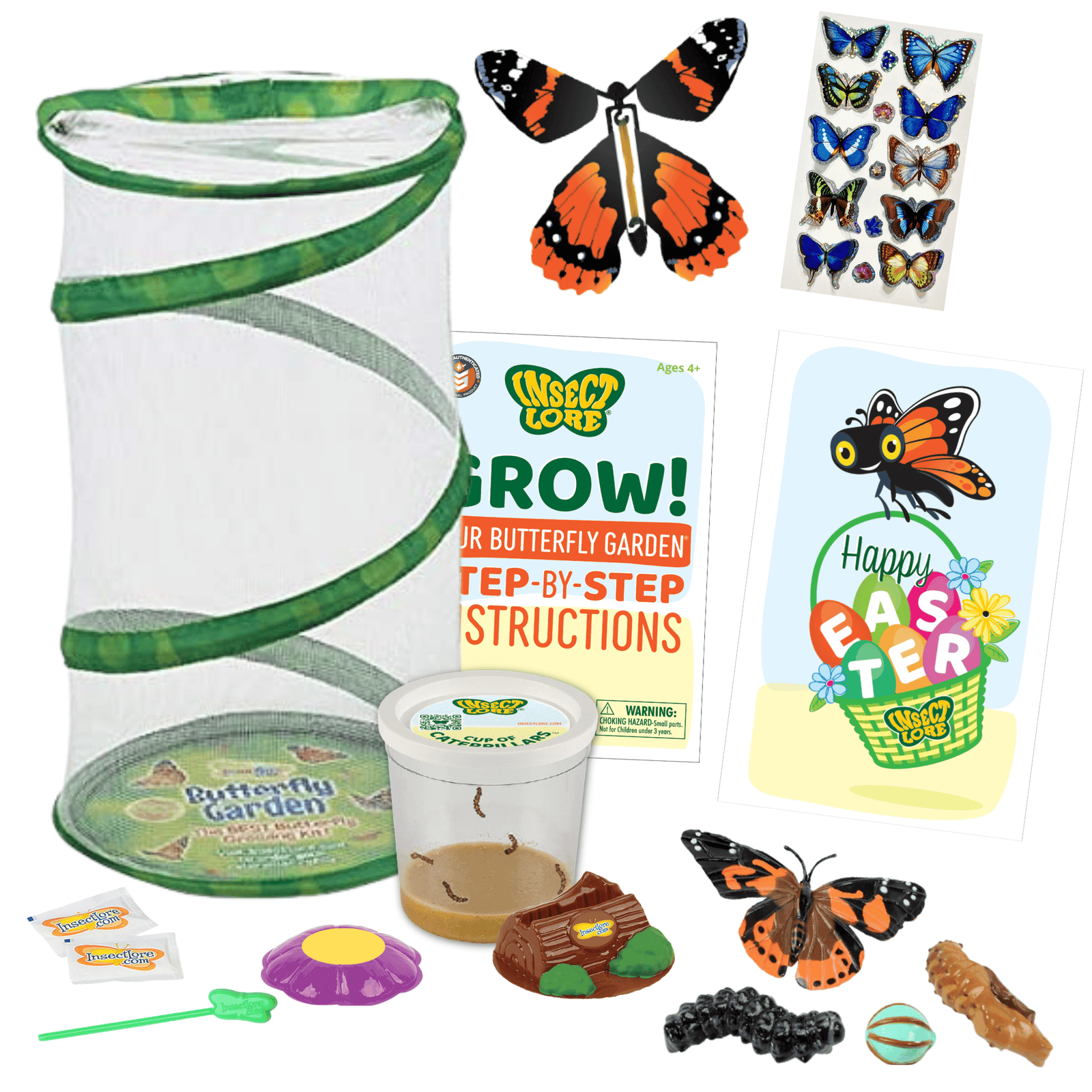 Spring Beginnings Bundle with Live Caterpillars and Easter Card