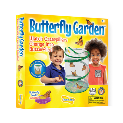 Yellow packaging with two small children and Butterfly Garden habitat.