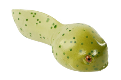 Green, spotted tadpole stage of the frog life cycle figurines set.