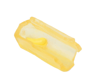 Realistic plastic yellow egg stage of the bee life cycle figurines set.