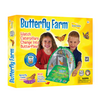 Yellow packaging with two children and a dome shaped Butterfly Farm butterfly habitat